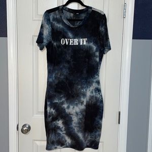 Plus Size FN Acid Wash Mini Dress “Over It”